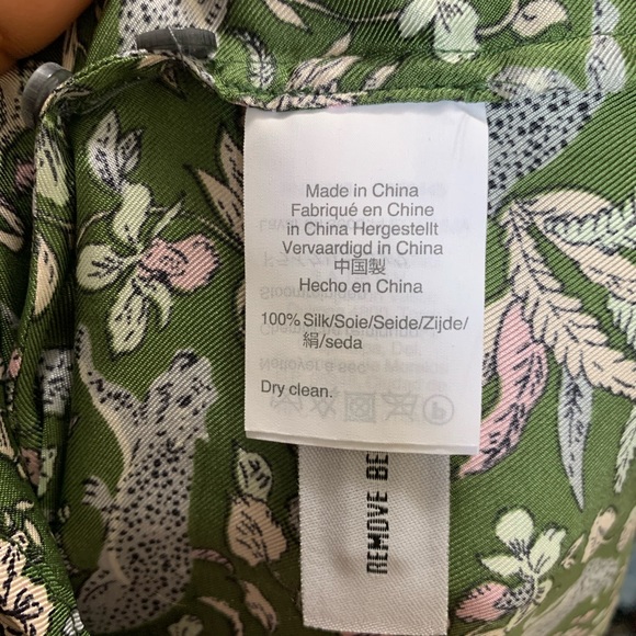 SOLD J.CREW COLLECTION Silk Shirt Jungle Cat Print - Picture 9 of 9